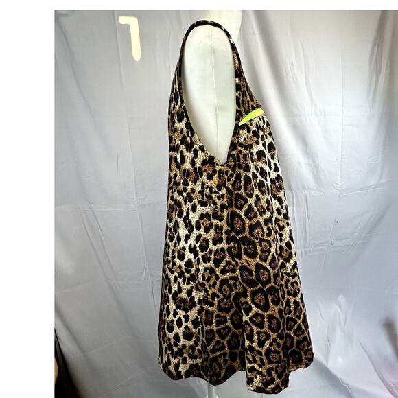 VOLL Animal print top blouse women's XL flowing long sleeveless browns loose - Picture 5 of 8